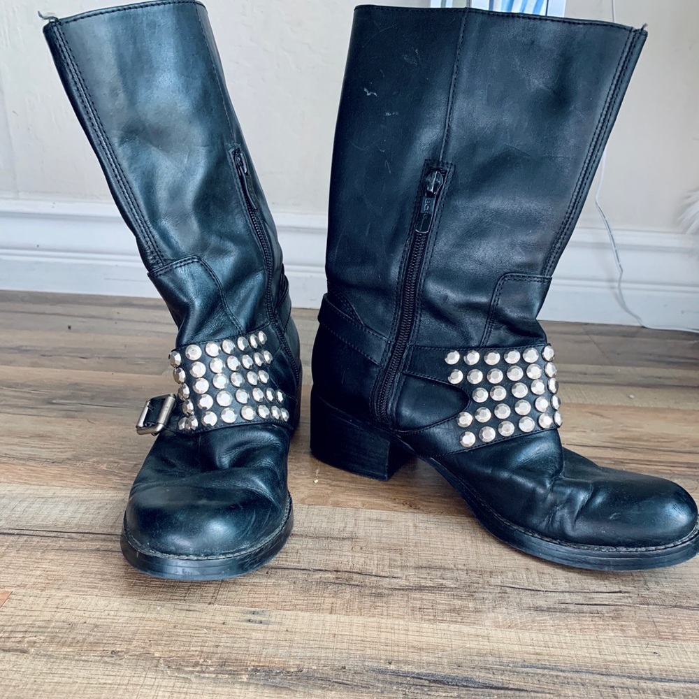 Motorcycle Studded Boots